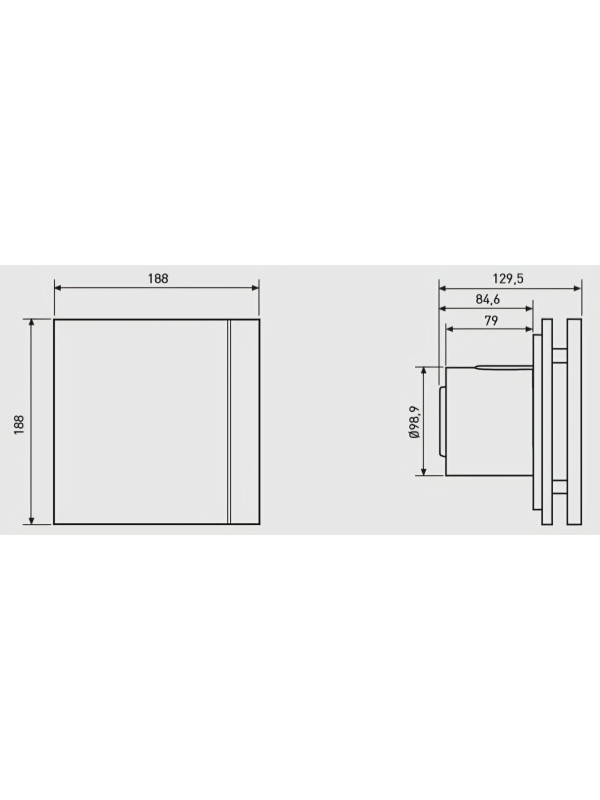 Габаритные размеры вентилятора Soler&Palau Silent-100 CZ Gold Design - 4C