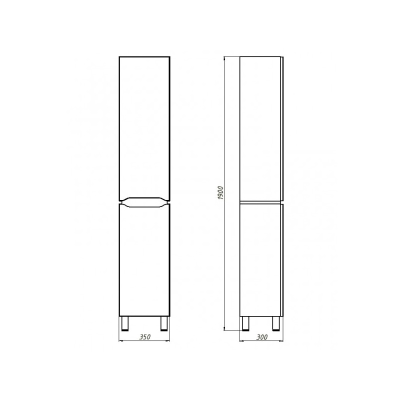 Шкаф-пенал Briz Милана 35 R 226 04-00035-00 02 БЕЛ схема