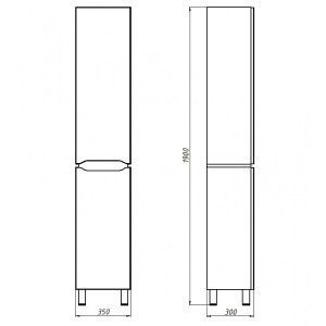 Шкаф-пенал Briz Милана 35 R 226 04-00035-00 02 БЕЛ схема