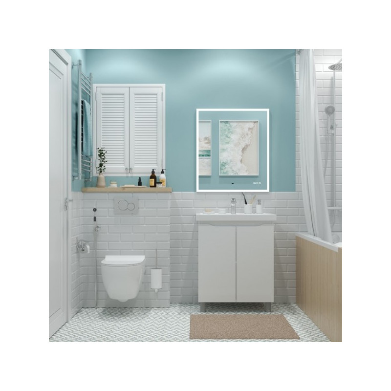 Тумба с умывальником Briz Мальта 60 365 03-02060-06 00 БЕЛ в интерьере