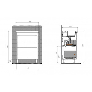 Тумба с умывальником Briz Риччи 60 360 03-08060-06 00 БЕЛ схема