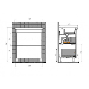 Тумба с умывальником Briz Риччи 70 360 03-08070-06 00 БЕЛ схема