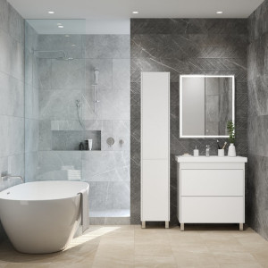 Тумба с умывальником Briz Риччи 70 360 03-08070-06 00 БЕЛ в интерьере