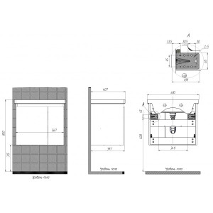 Тумба с умывальником Briz Бьелла 60 364 03-18060-06 00 БЕЛ схема