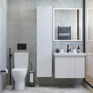 Тумба с умывальником Briz Бьелла 60 364 03-18060-06 00 БЕЛ в интерьере