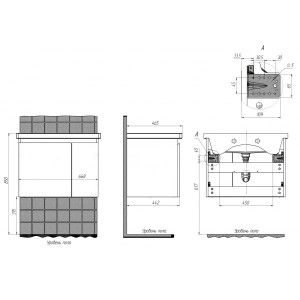 Тумба с умывальником Briz Бьелла 70 364 03-18070-06 00 БЕЛ схема