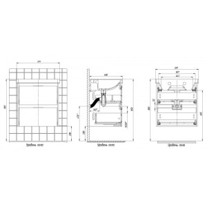 Тумба с умывальником Briz Вена 60 239 03-18060-15 00 БЕЛ схема