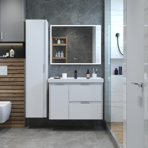 Тумба с умывальником Briz Вена 90 239 03-20090-15 00 БЕЛ в интерьере