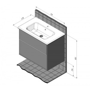 Тумба с умывальником Briz Монца 80 237 03-18080-11 00 БЕЛ схема