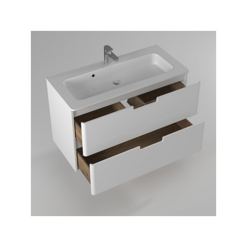 Тумба с умывальником Briz Прато 100 240 03-18100-16 00 БЕЛ вид внутри