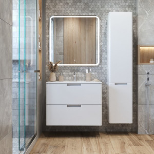 Тумба с умывальником Briz Прато 80 240 03-18080-16 00 БЕЛ в интерьере