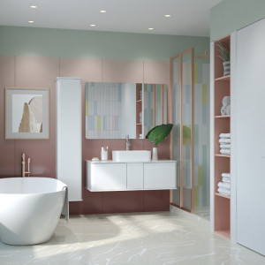 Тумба с умывальником Briz Рим 120 233 03-18120-00 00 БЕЛ в интерьере