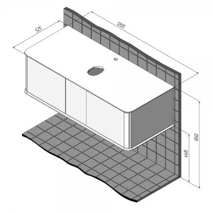 Тумба с умывальником Briz Рим 120 233 03-18120-00 00 БЕЛ схема