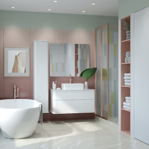 Тумба с умывальником Briz Рим 80 233 03-18080-00 00 БЕЛ в интерьере