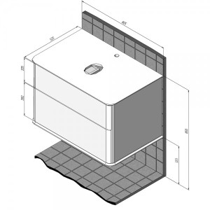 Тумба с умывальником Briz Рим 80 233 03-18080-00 00 БЕЛ схема