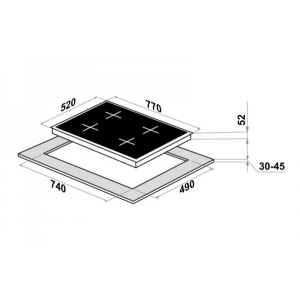 Электрическая варочная панель Maunfeld CVCE774SMTBK Black размеры