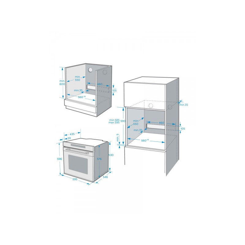 Электрический духовой шкаф Maunfeld MEOR7217DMB2 Black размеры