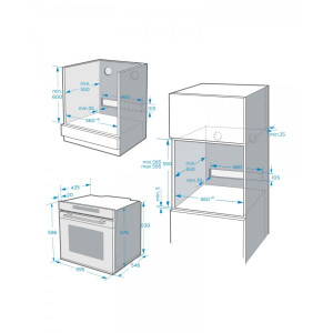 Электрический духовой шкаф Maunfeld MEOR7217DMW White размеры