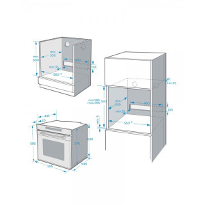 Электрический духовой шкаф Maunfeld MEOR7217SMB Black/Inox размеры