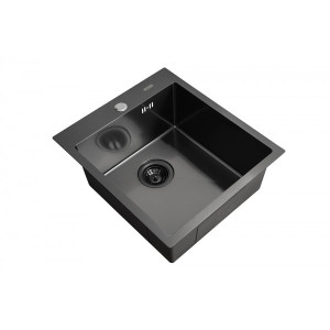 Кухонная мойка Arfeka AF 45х50,5 Nano черный сбоку