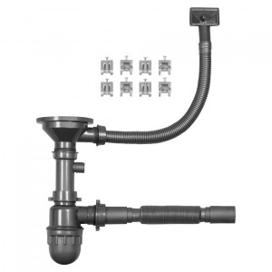 Кухонная мойка Arfeka AF 45х50,5 Nano черный сливная арматура