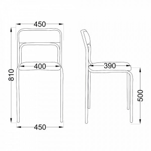 Стул офисный UTFC Аскона BL Z11 черный схема