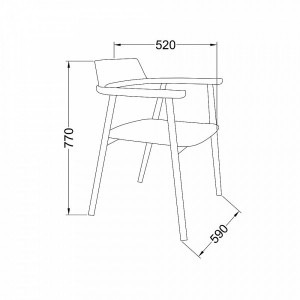 Стул ПМЦ Самурай дуб натуральный/коньяк схема