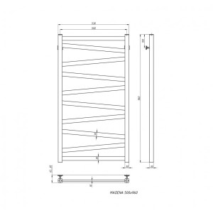 Полотенцесушитель Stinox Madena 500x1000 НП (1/2") схема