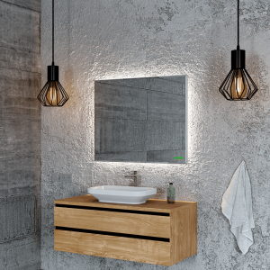 Зеркало Benetto Белладжио 100x80 серебро в интерьере