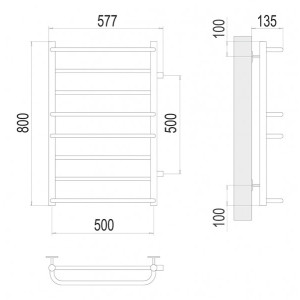 Полотенцесушитель Terminus Евромикс П8 500x800 БП (1") схема