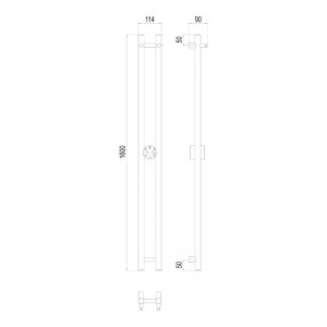 Полотенцесушитель Terminus Стойка электро Duo круг 1600 схема