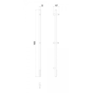 Полотенцесушитель Terminus Стойка электро Uno круг 1600 схема