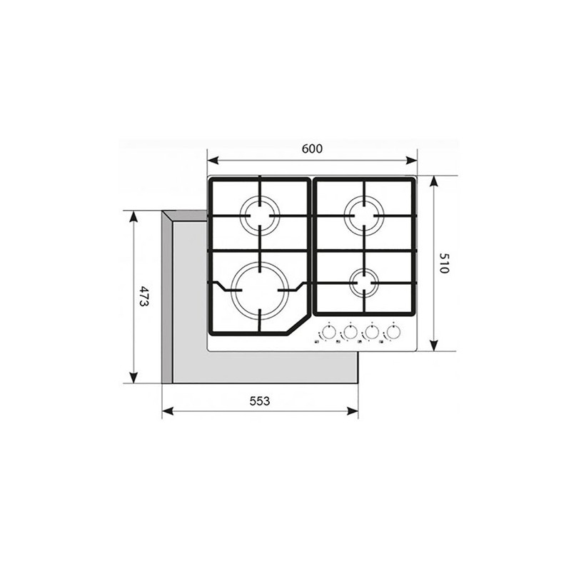 Газовая варочная панель Akpo PGA 604 FGC White схема