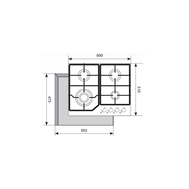 Газовая варочная панель Akpo PGA 604 LXC Inox схема