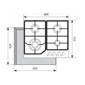Газовая варочная панель Akpo PGA 604 LXC Inox схема