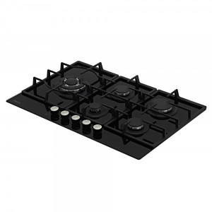 Газовая варочная панель Akpo PGA 755 WGC-T Black вид сбоку