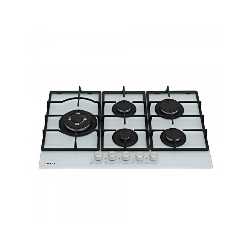 Газовая варочная панель Akpo PGA 755 WGC-T White вид спереди