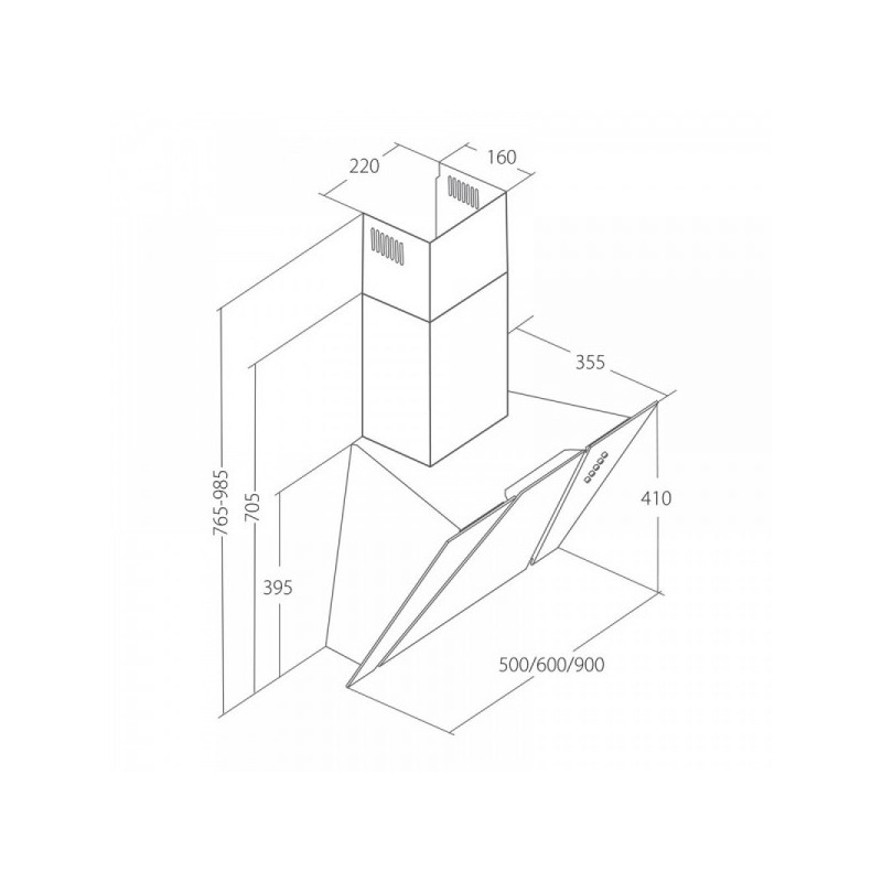 Вытяжка Akpo Cetias Eco 90 WK-4 White схема