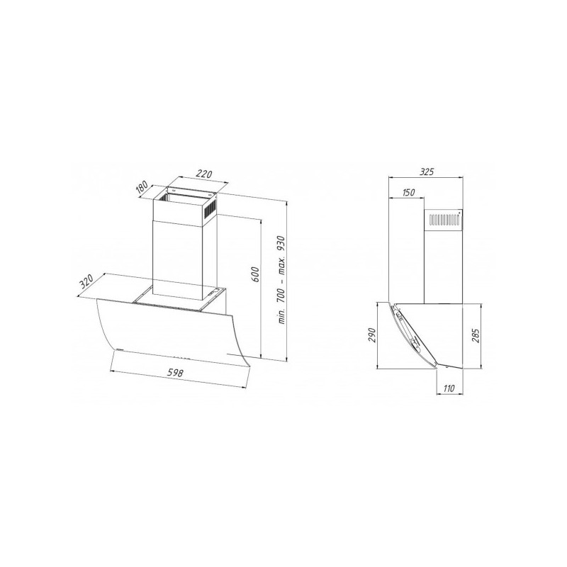 Вытяжка Akpo Clarus Eco 60 wk-4 White схема