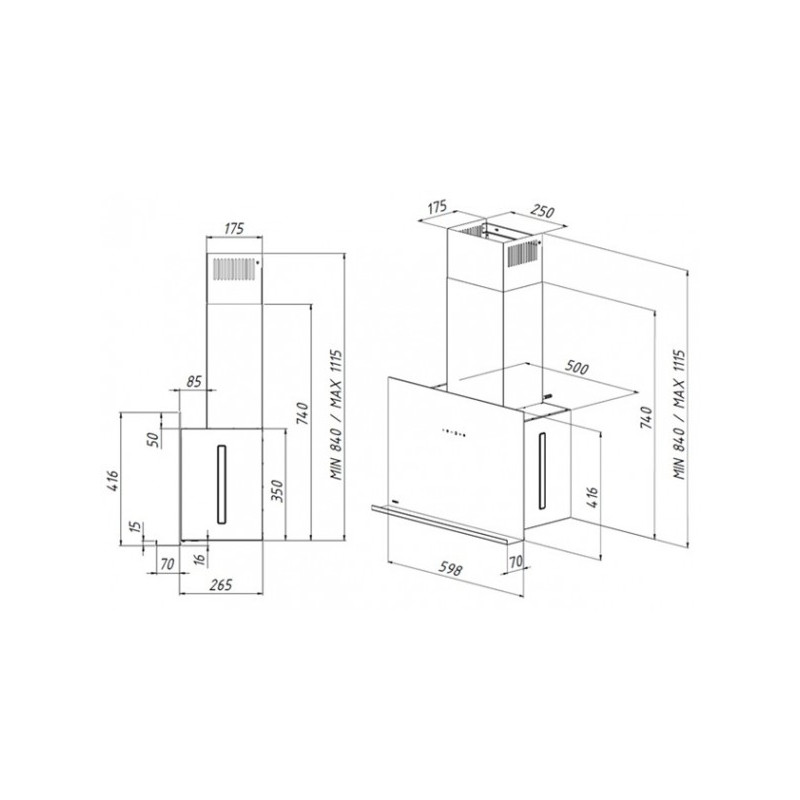 Вытяжка Akpo Crystal 60 wk-4 Black схема