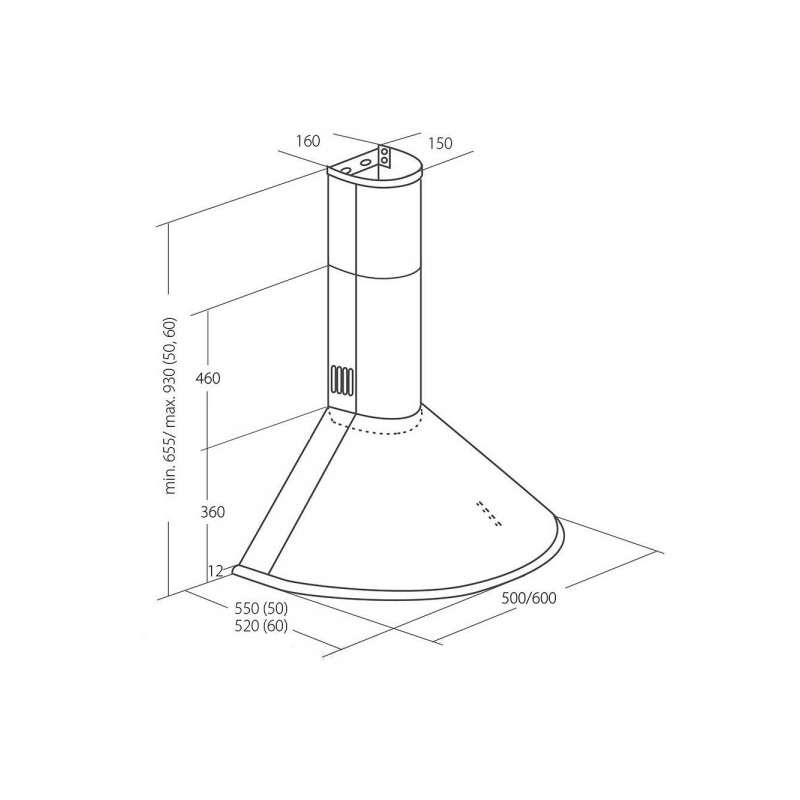 Вытяжка Akpo Dandys 60 wk-4 White схема