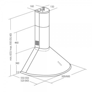 Вытяжка Akpo Dandys 60 wk-4 White схема