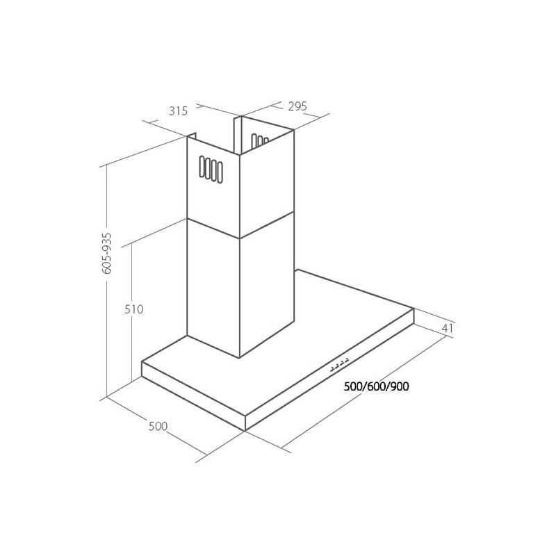 Вытяжка Akpo Feniks Slim Eco 60 WK-4 Inox схема