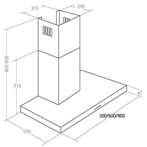 Вытяжка Akpo Feniks Slim Eco 60 WK-4 Inox схема