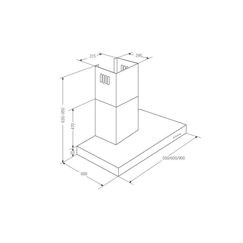 Вытяжка Akpo Feniks Slim Glass 90 WK-9 Inox схема
