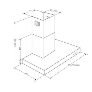 Вытяжка Akpo Feniks Slim Glass 90 WK-9 Inox схема