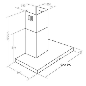 Вытяжка Akpo Feniks Slim Glass Eco 60 WK-4 Inox схема