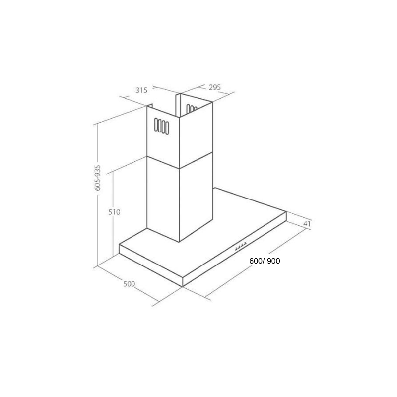 Вытяжка Akpo Feniks Slim Glass Eco 90 WK-4 Inox схема