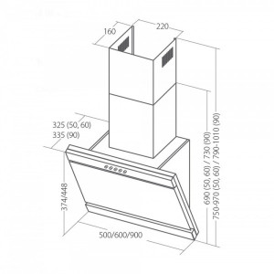 Вытяжка Akpo Kastos  Eco 50 WK-4 White схема
