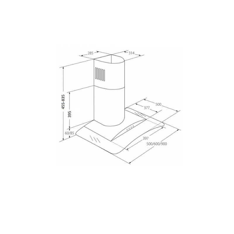 Вытяжка Akpo Largo Eco 50 WK-4 Inox схема